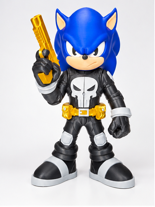 Sonic Punisher crossover 3D printed figure front view